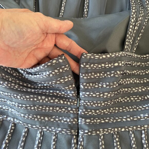 Jacques Vert Dress Dark Gray Chiffon Midi length Size 14 - 42 EUR Sleeveless - Picture 7 of 12